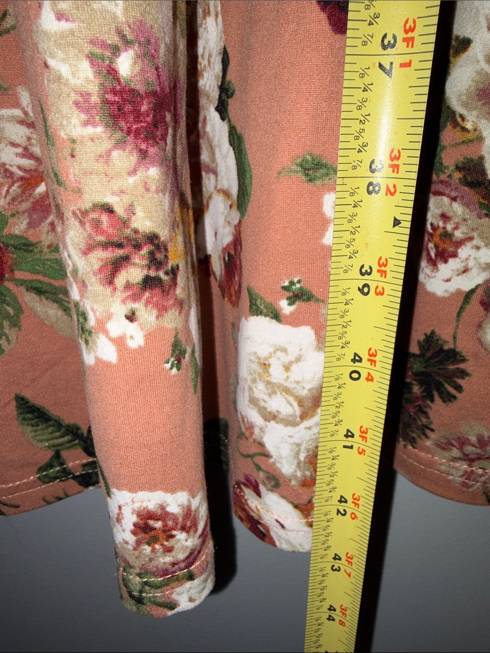 Sweet Claire Mauve Pink Floral Long Sleeve Tiered Midi Dress Medium - Picture 7 of 7